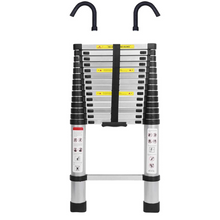 Load image into Gallery viewer, Hooked Compact Telescoping Attic Access Stair Steps Ladder With Hooks