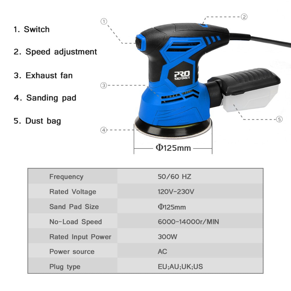 Electric Handheld Orbital Palm Sander Machine– Zincera