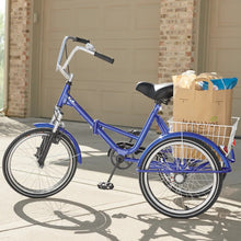 Load image into Gallery viewer, Deluxe Folding Adult Three Wheel Tricycle Bike With Basket 20"