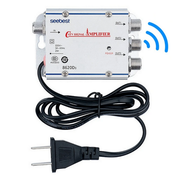 tv antenna digital signal booster box 20dB TV Antenna Booster Cable Signal Amplifier– Zincera