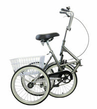 Load image into Gallery viewer, Deluxe Folding Adult Three Wheel Tricycle Bike With Basket 20"