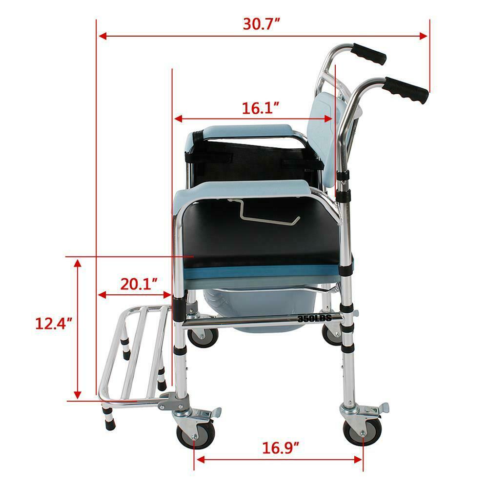 Heavy Duty Rolling Shower Elderly Bath Wheel Chair Zincera