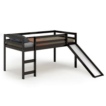Load image into Gallery viewer, Heavy Duty Twin Sized Wood Kids Loft Bed With Slide