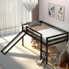 Load image into Gallery viewer, Heavy Duty Twin Sized Wood Kids Loft Bed With Slide