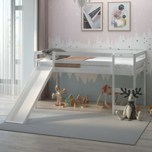 Load image into Gallery viewer, Heavy Duty Twin Sized Wood Kids Loft Bed With Slide