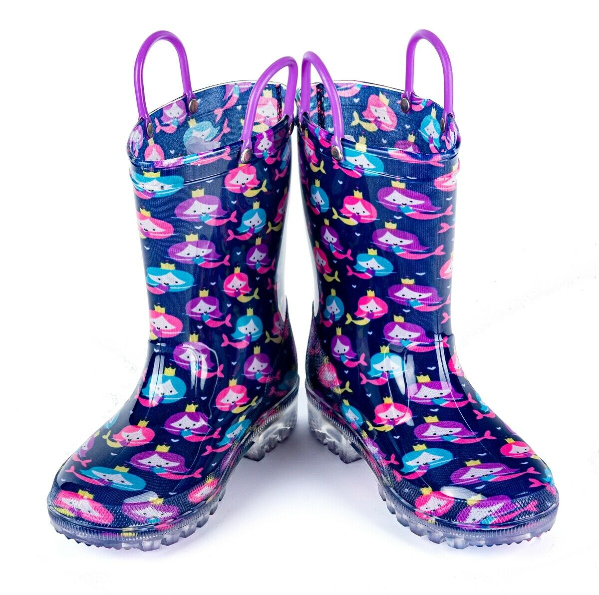 Heavy Duty Kids Light Up Rubber Rain Boots Zincera