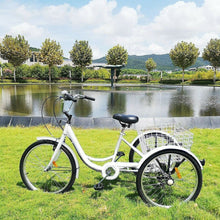 Load image into Gallery viewer, Heavy Duty Adult Three Wheeled Tricycle Bike 24"