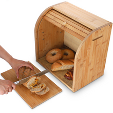 Load image into Gallery viewer, Large Modern Countertop Wooden Bread Storage Box