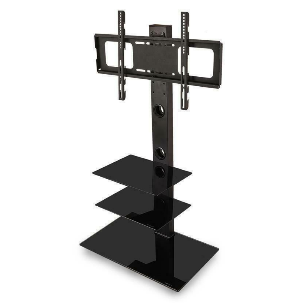 Tall Universal Swivel TV Stand With Storage Shelves 32