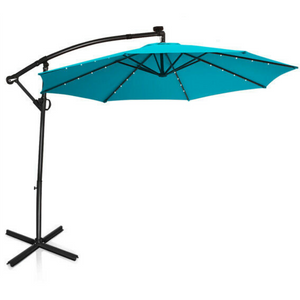 Premium Outdoor Patio Cantilever Offset Umbrella With Solar Lights