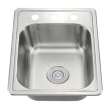 Load image into Gallery viewer, Single Bowl Stainless Steel Drop In Overmount Kitchen Sink