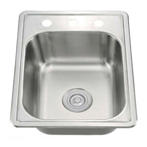 Single Bowl Stainless Steel Drop In Overmount Kitchen Sink