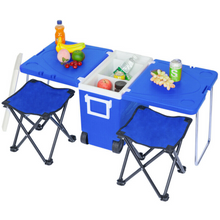 Load image into Gallery viewer, Small Folding Portable Picnic Table With Cooler