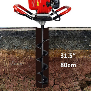 Powerful Gas Powered Post Hole Auger Digger Drill With Drill Bits