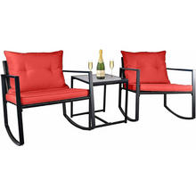 Load image into Gallery viewer, Premium Outdoor 3 Piece Rocking Table And Chairs Bistro Set