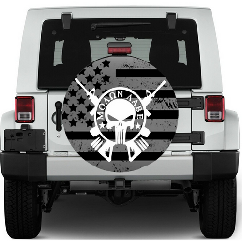 Large American Flag Jeep Wrangler Spare Tire Cover 29