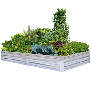 Heavy Duty Raised Garden Bed Planter Elevated Box - 8ft x 4ft x 1ft | Zincera