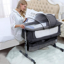 Load image into Gallery viewer, Deluxe Baby Bedside Bassinet Sleeper Crib | Zincera