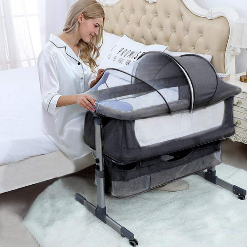 Deluxe Baby Bedside Bassinet Sleeper Crib | Zincera
