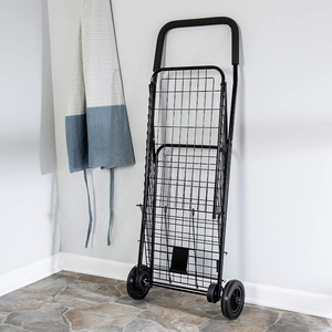 Portable Folding Personal Grocery Shopping Cart With Wheels | Zincera