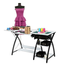 Load image into Gallery viewer, Large Portable Folding Sewing Machine Craft Table With Storage | Zincera
