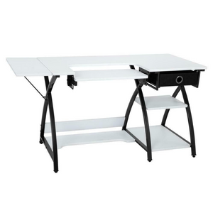 Large Portable Folding Sewing Machine Craft Table With Storage | Zincera