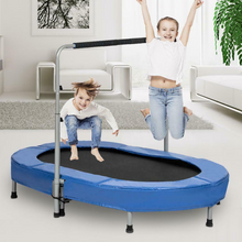 Load image into Gallery viewer, Small Foldable Fitness Workout Exercise Trampoline With Handlebar 56&quot; | Zincera