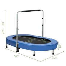 Load image into Gallery viewer, Small Foldable Fitness Workout Exercise Trampoline With Handlebar 56&quot; | Zincera