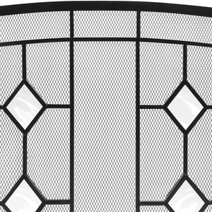 Modern Decorative Black Fireplace Screen Door 3 Panel | Zincera