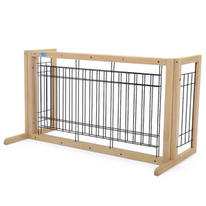 Solid Wood Indoor Freestanding Adjustable Pet Gate 21"