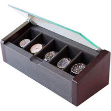 Load image into Gallery viewer, Premium Modern Luxury Watch Holder Display Box With Glass Top