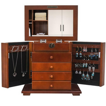 Load image into Gallery viewer, Premium Large Standing Jewelry Mirror Armoire Box