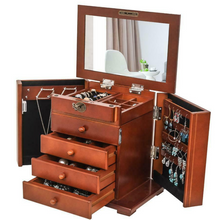 Load image into Gallery viewer, Premium Large Standing Jewelry Mirror Armoire Box