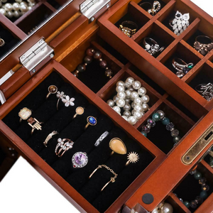 Premium Large Standing Jewelry Mirror Armoire Box