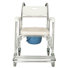 Load image into Gallery viewer, Portable Rolling Bedside Commode Shower Chair With Wheels