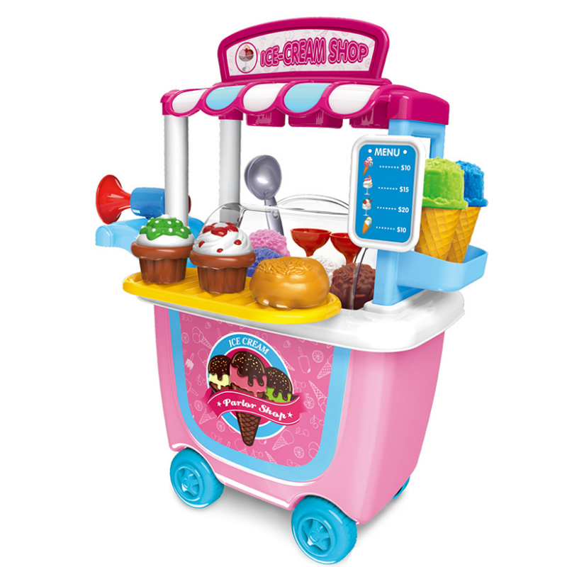 Kids Play Food And Ice Cream Truck Toy Cart