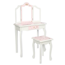 Load image into Gallery viewer, Girls Pretend Play Makeup Vanity Table Set