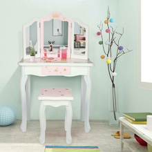 Load image into Gallery viewer, Girls Pretend Play Makeup Vanity Table Set