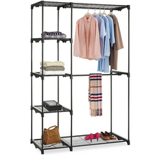 Load image into Gallery viewer, Large Freestanding Metal Clothing Closet Organizer Shelf 68in