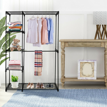 Load image into Gallery viewer, Large Freestanding Metal Clothing Closet Organizer Shelf 68in