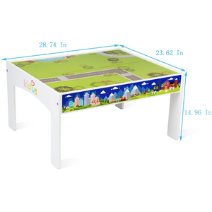 Kids Large Complete Wooden Train Set Table