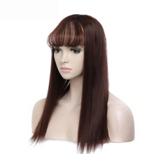 Load image into Gallery viewer, Women&#39;s Natural Synthetic Clip On Hair Topper With Bangs