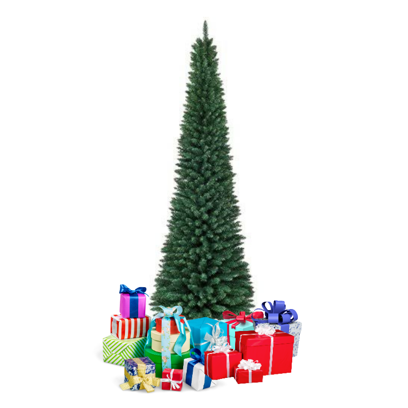 Artificial 9 Ft Skinny Pencil Christmas Tree