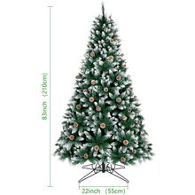 Load image into Gallery viewer, Artificial Decorated Pre Lit 7 Ft Christmas Tree With Pine Cones