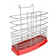 Load image into Gallery viewer, Large Kitchen Red Dish Drying Rack 2 Tier