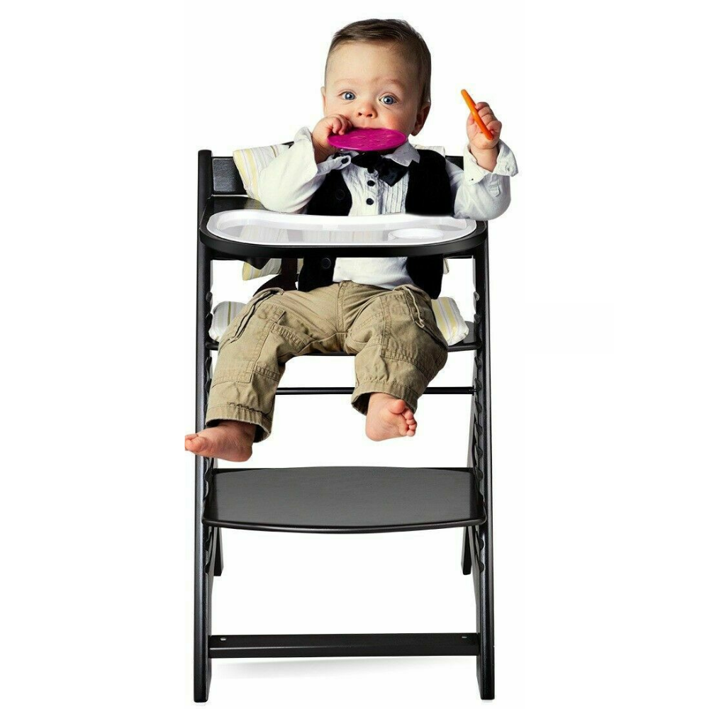Modern Wooden Space Saving Foldable Baby Feeding High Chair