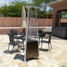 Load image into Gallery viewer, Hiland Tall Outdoor Glass Tube Pyramid Propane Gas Patio Heater 70&quot;