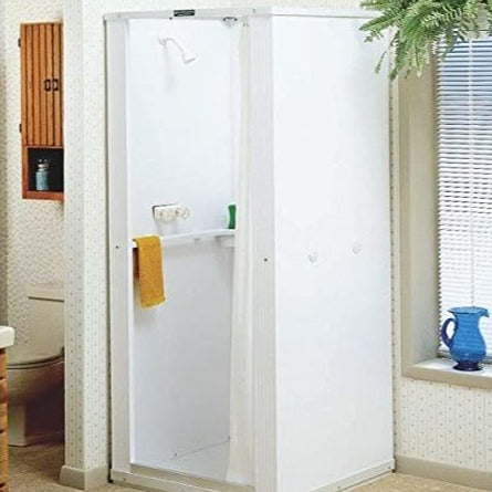 Portable Compact Mobile Home Stand Up Shower Stall Kit 32 in x 32 in