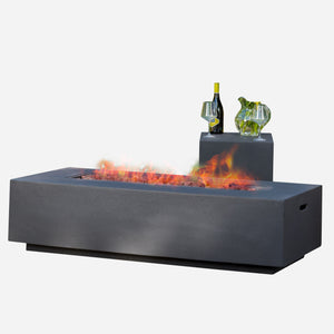 Spacious Outdoor Propane Rectangle Coffee Fire Pit Table 50,000 BTU