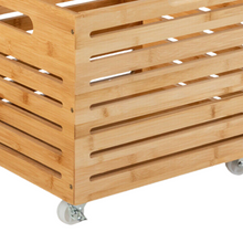 Load image into Gallery viewer, Portable Rolling Large Wooden Toy Storage Chest Box